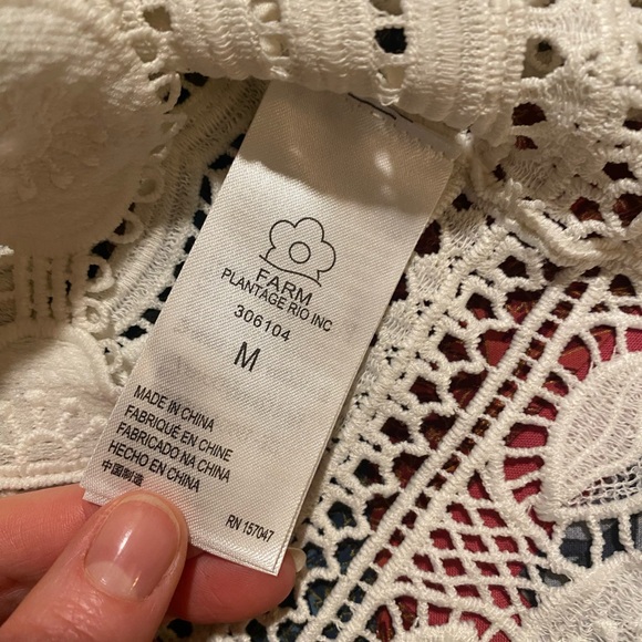 FARM Rio White Cropped Ruffled Blouse - Picture 13 of 16